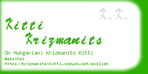 kitti krizmanits business card